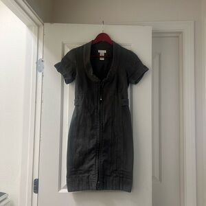Diesel Fitted Zip Front Denim Dress Size Small | Y2K Industrial Utility Chic